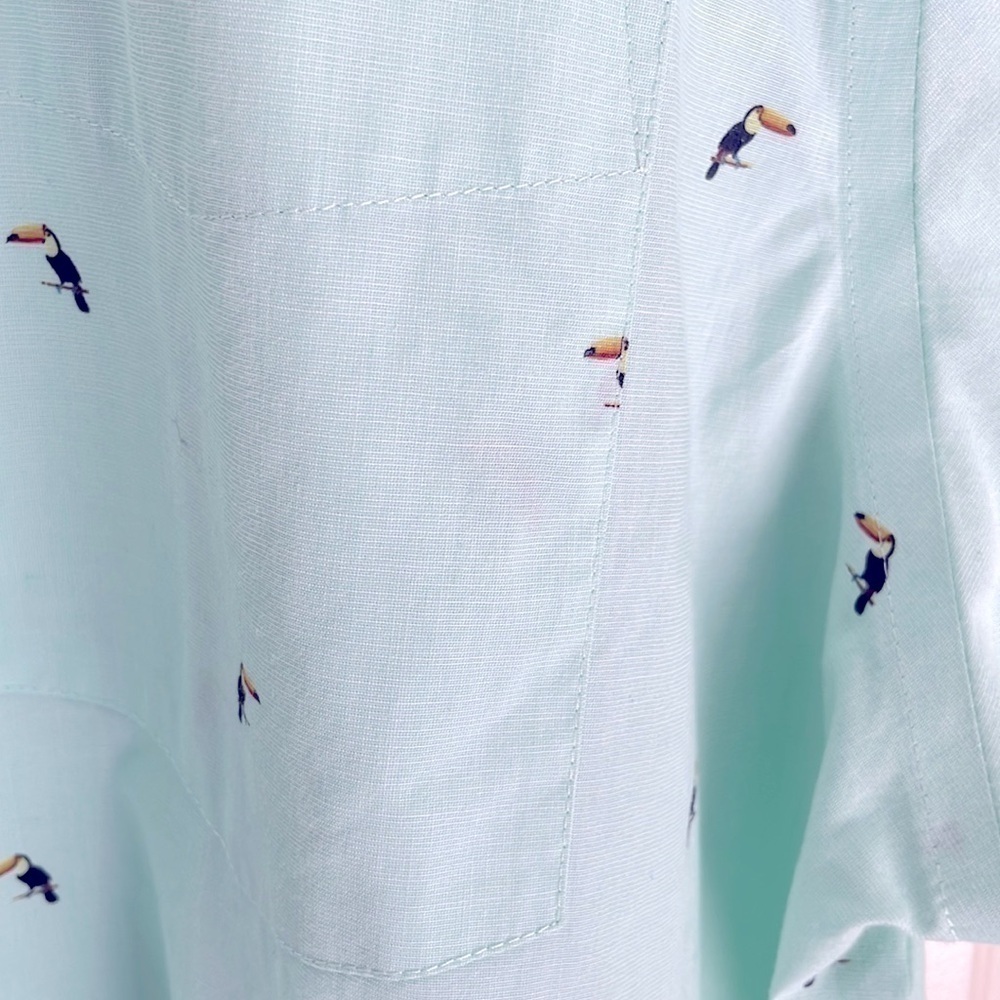 XL Croft & Barrow Toucan Vacation Tropical Button Down Shirt Plus Size XL - Picture 4 of 5